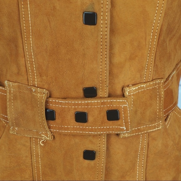 Vintage brown suede western fitted jacket sz 10 - Picture 5 of 9